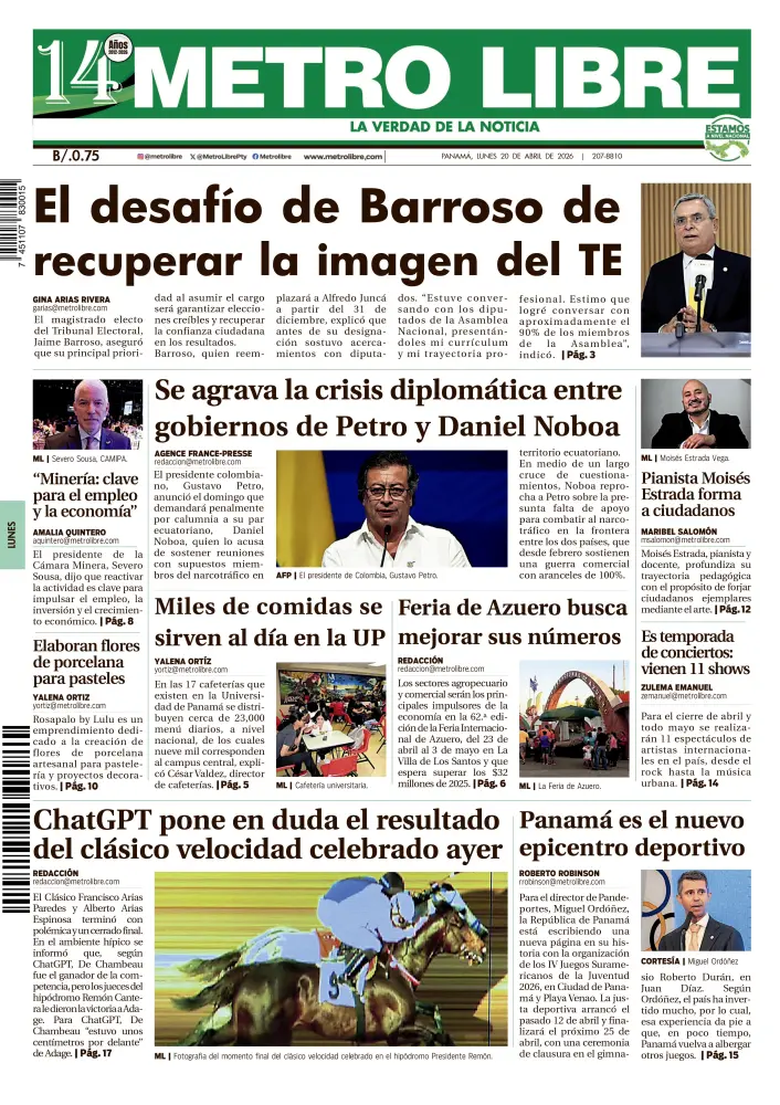 Portada del 20 de abril de 2026