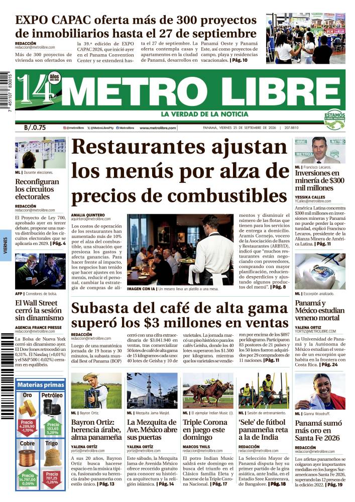 Portada del 25 de septiembre de 2026