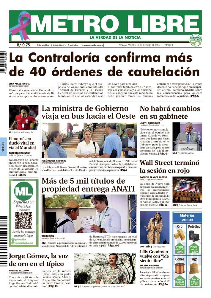 Portada del 10 de octubre de 2025