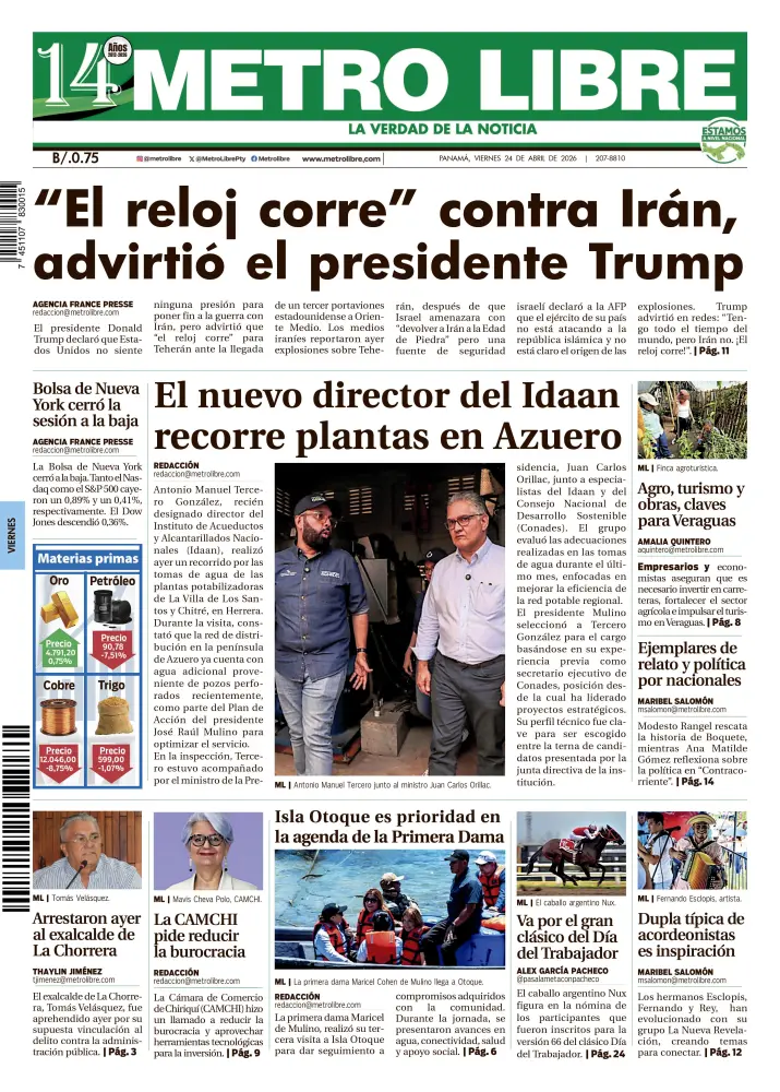 Portada del 24 de abril de 2026