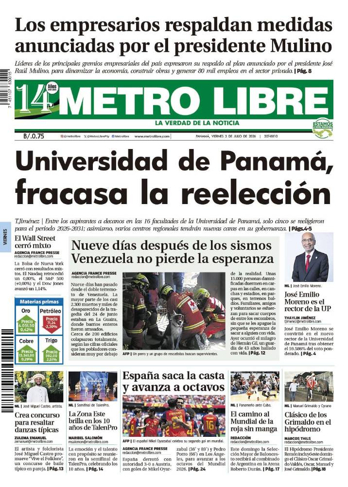 Portada del 3 de julio de 2026