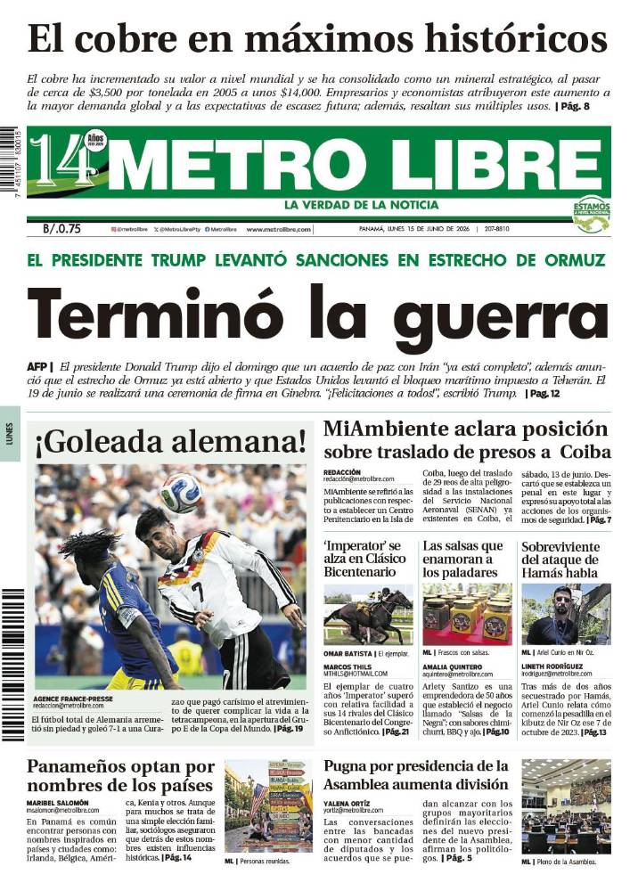 Portada del 15 de junio de 2026