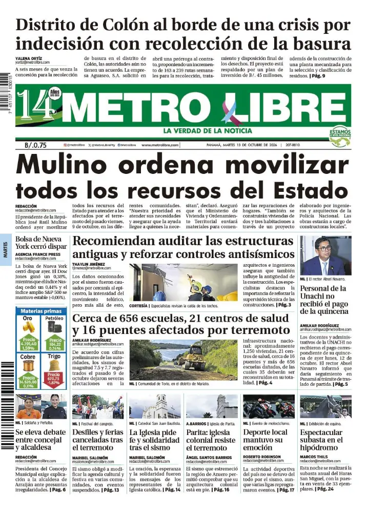 Portada del 13 de octubre de 2026