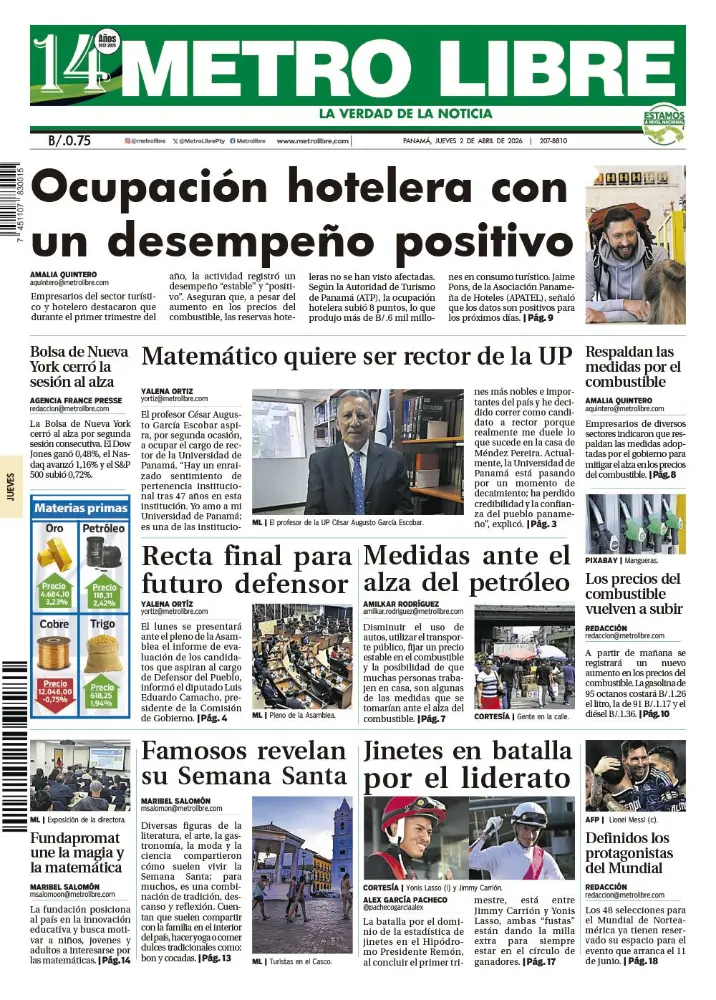 Portada del 2 de abril de 2026