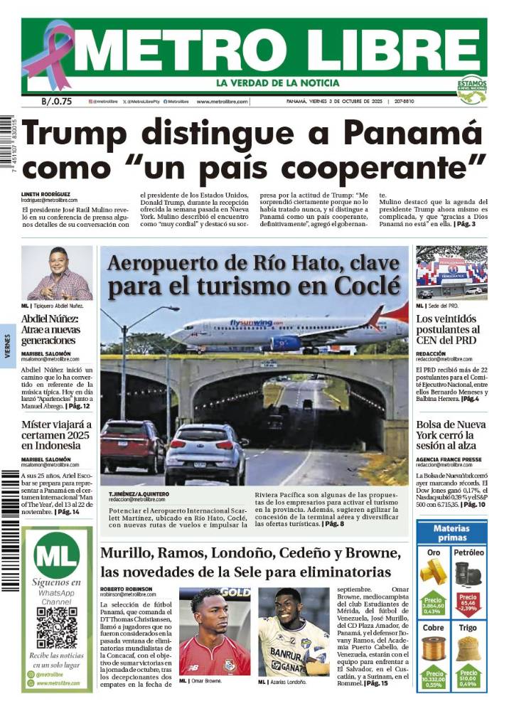 Portada del 3 de octubre de 2025