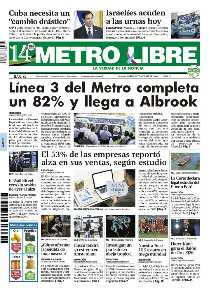 Portada del 27 de octubre de 2026