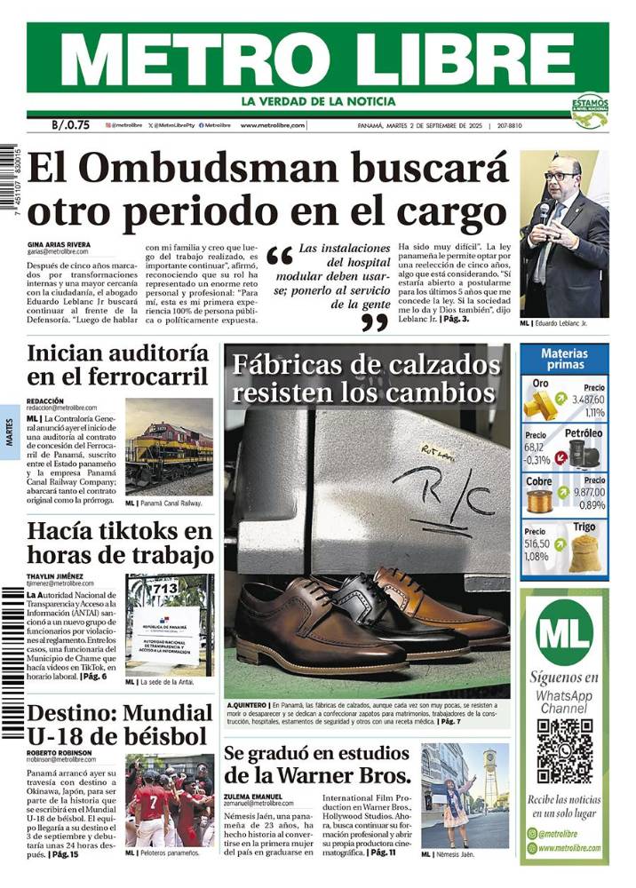 Portada del 2 de septiembre de 2025