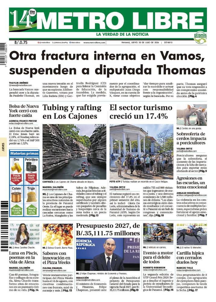 Portada del 30 de julio de 2026