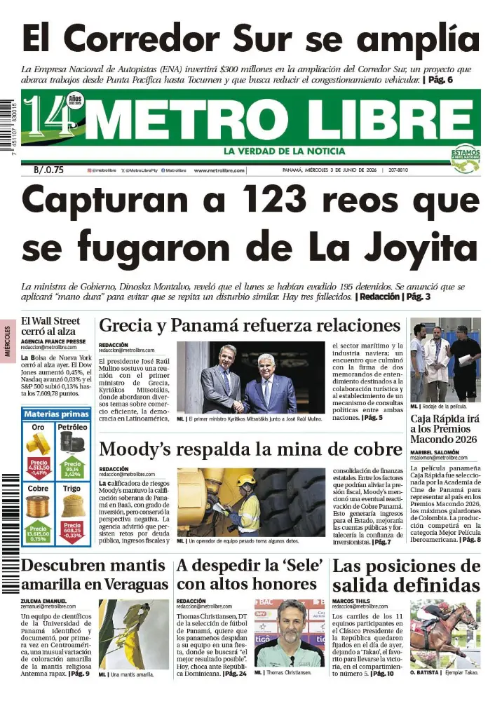 Portada del 3 de junio de 2026