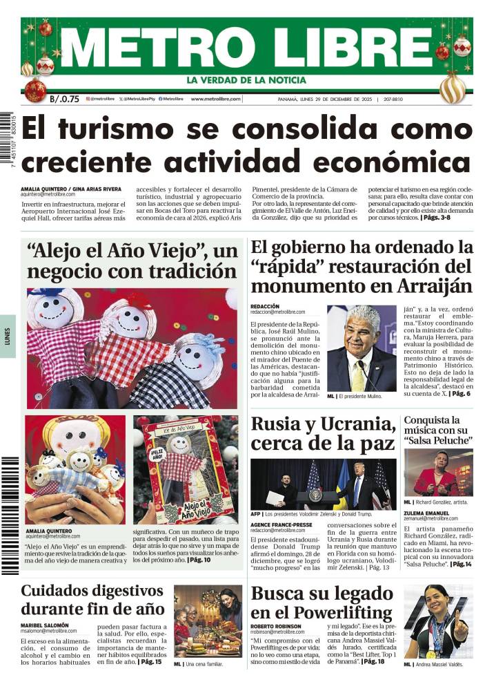 Portada del 29 de diciembre de 2025