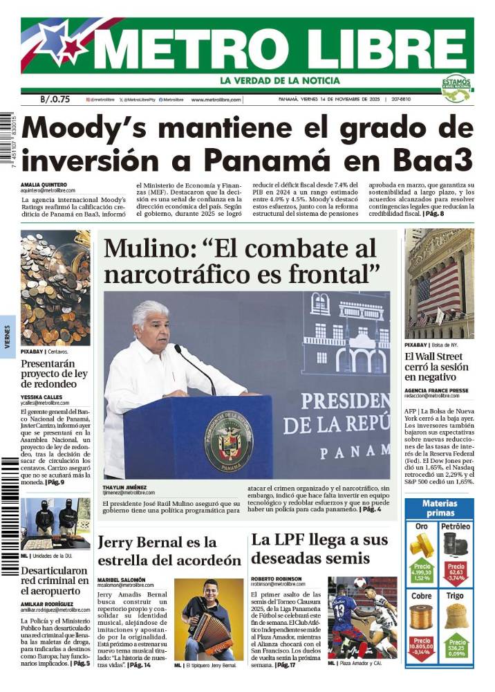 Portada del 14 de noviembre de 2025