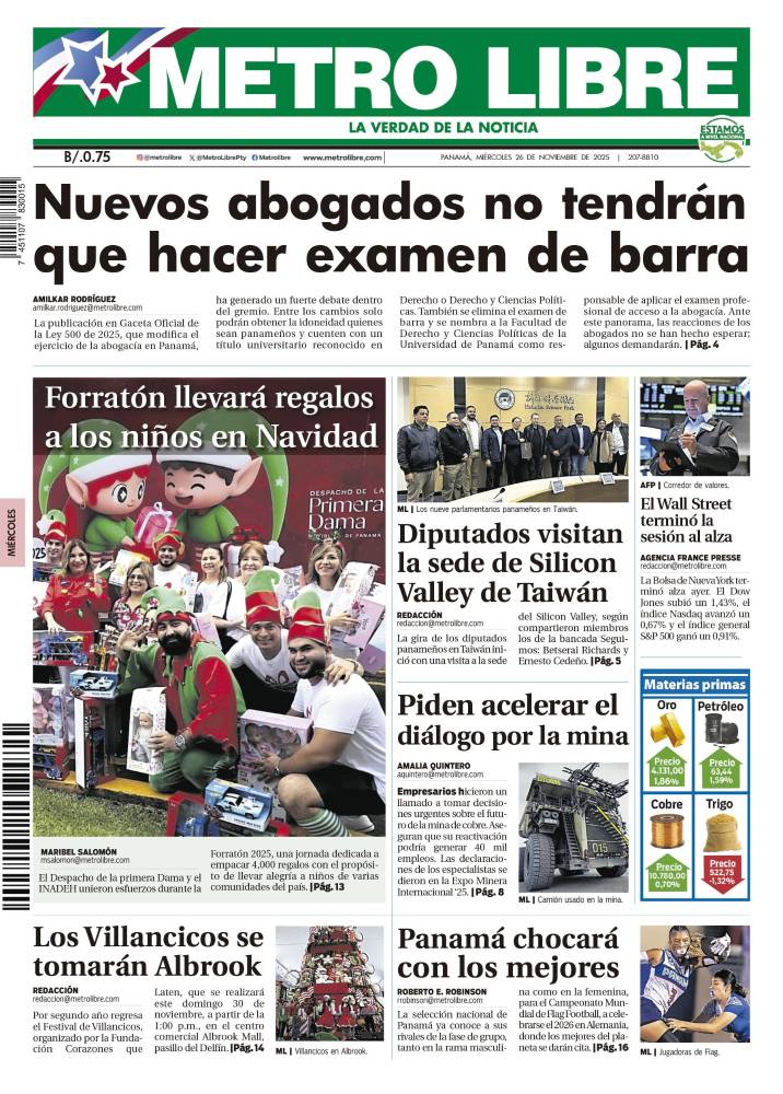 Portada del 26 de noviembre de 2025