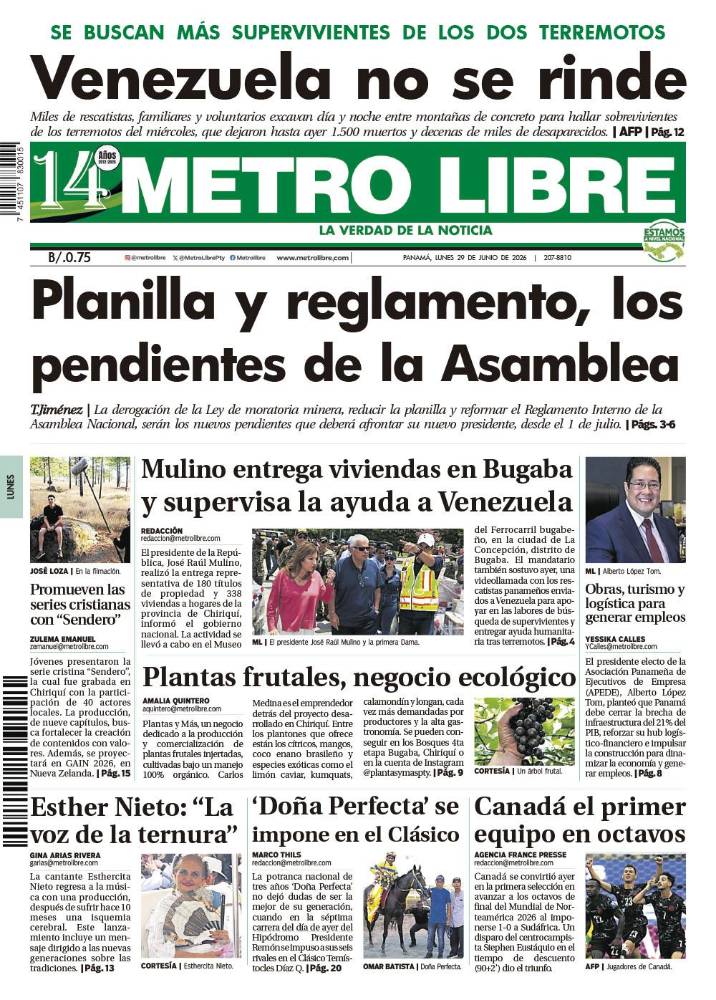 Portada del 29 de junio de 2026