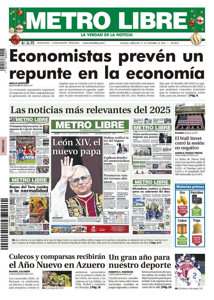 Portada del 31 de diciembre de 2025