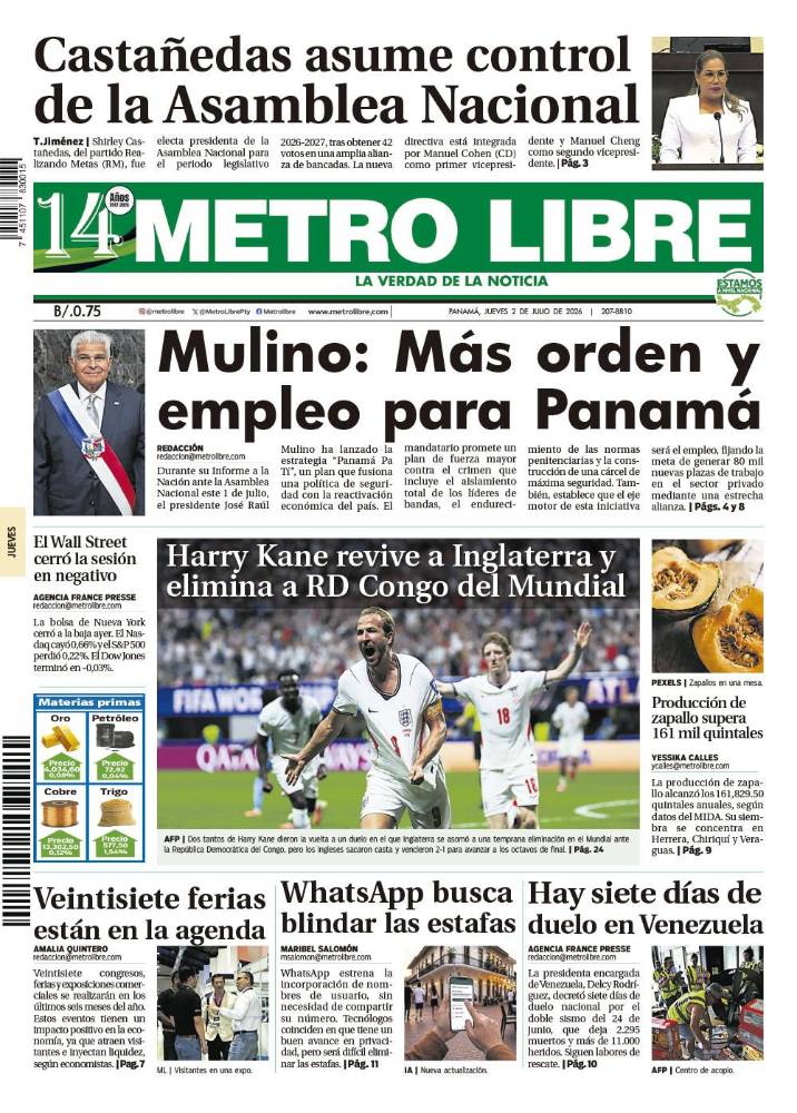Portada del 2 de julio de 2026