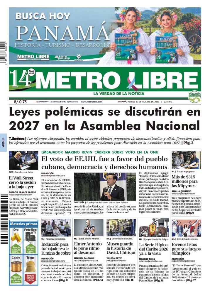Portada del 30 de octubre de 2026