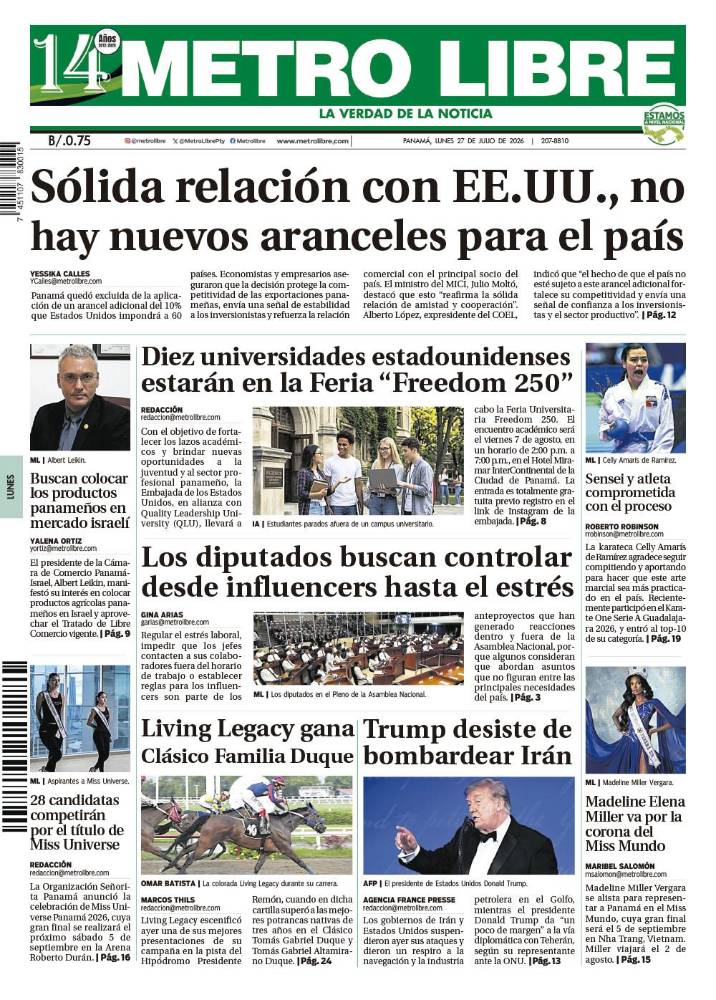 Portada del 27 de julio de 2026
