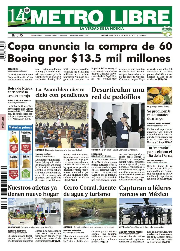Portada del 29 de abril de 2026