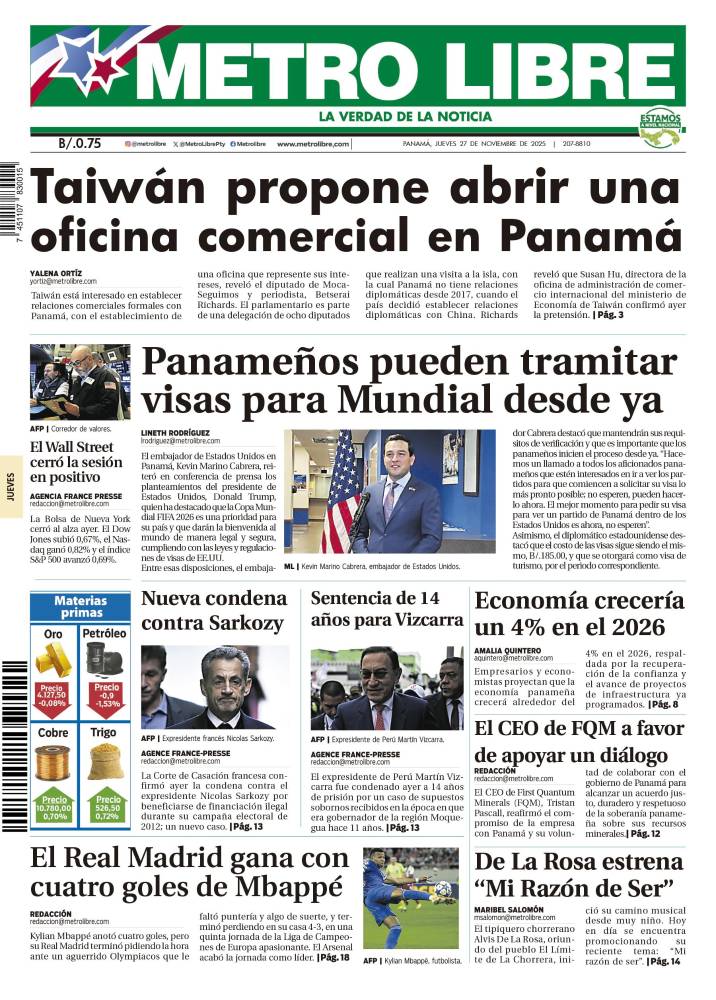 Portada del 27 de noviembre de 2025