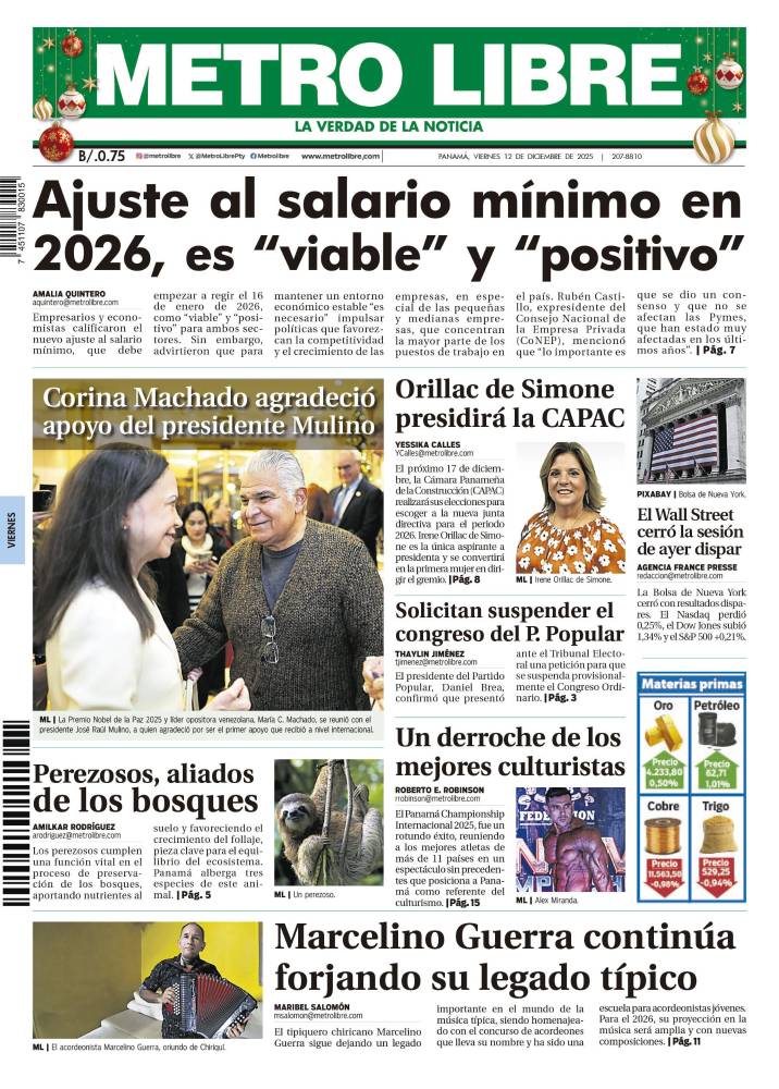 Portada del 12 de diciembre de 2025