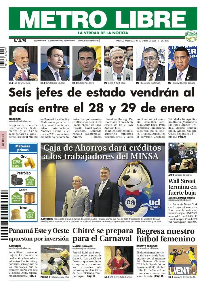 Portada del 21 de enero de 2026
