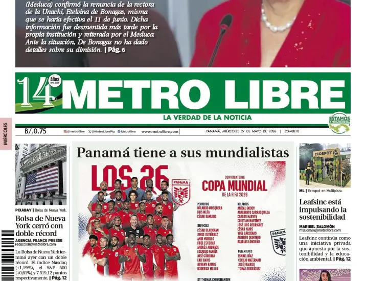 Portada del 27 de mayo de 2026
