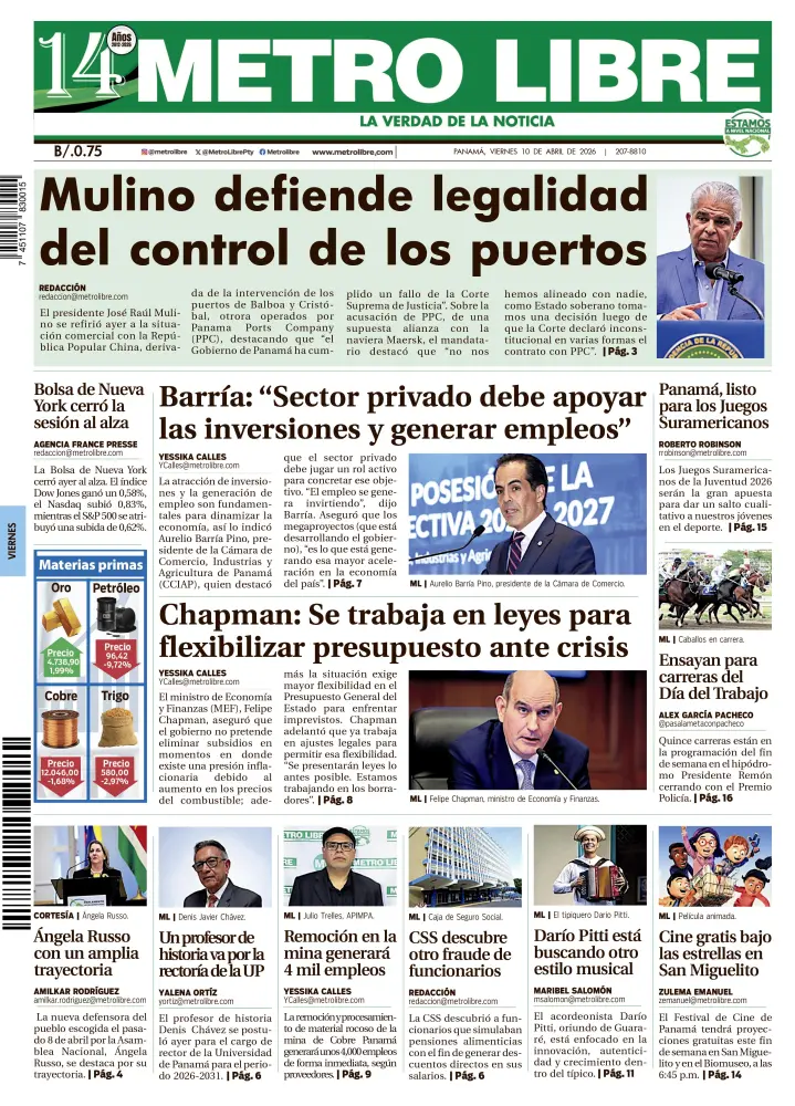 Portada del 10 de abril de 2026