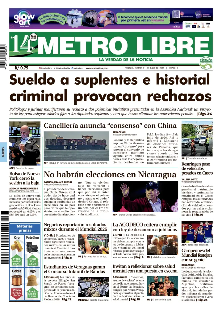 Portada del 21 de julio de 2026