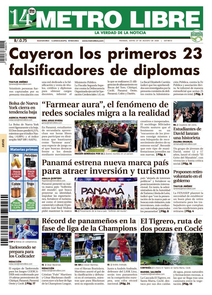 Portada del 27 de agosto de 2026