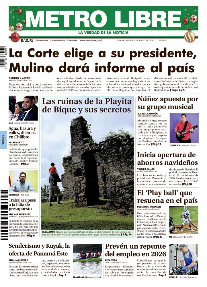 Portada del 2 de enero de 2026