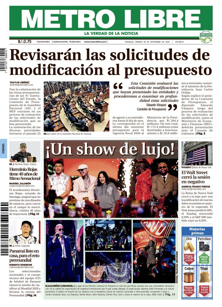 Portada del 26 de septiembre de 2025