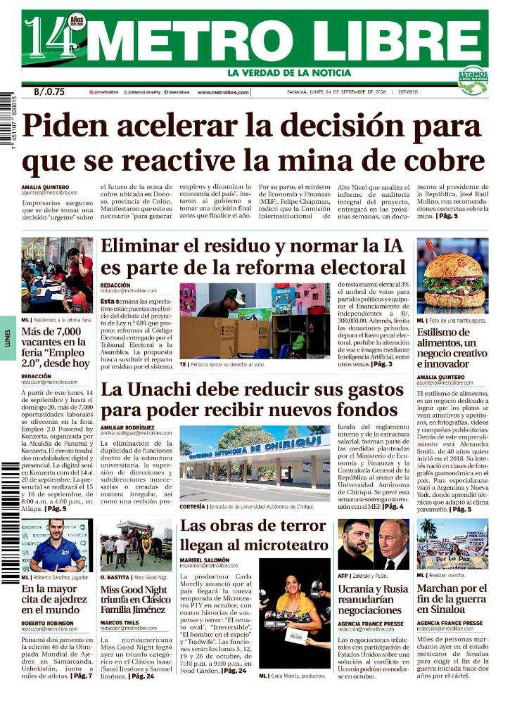 Portada del 14 de septiembre de 2026