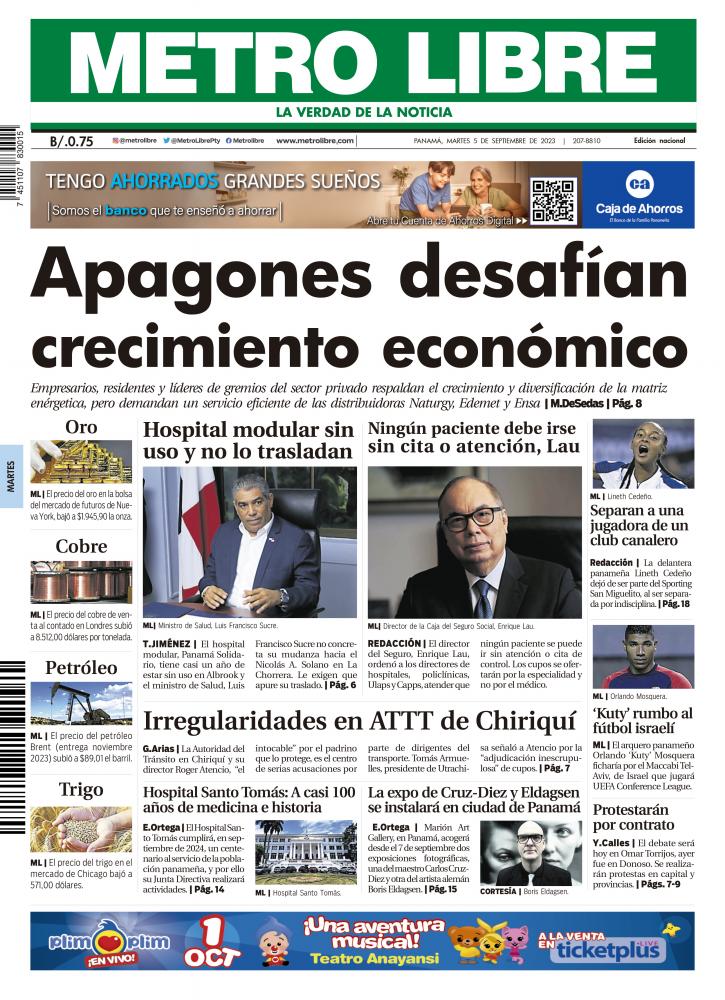 Portada del 5 de septiembre de 2023