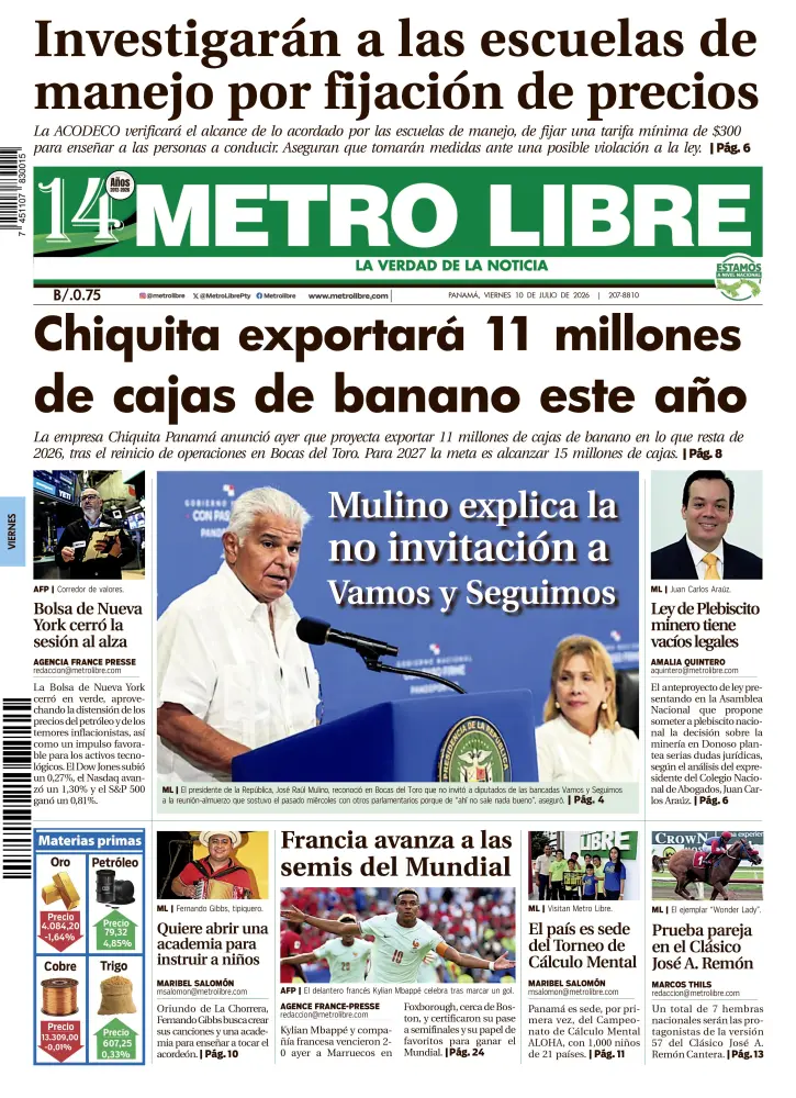 Portada del 10 de julio de 2026