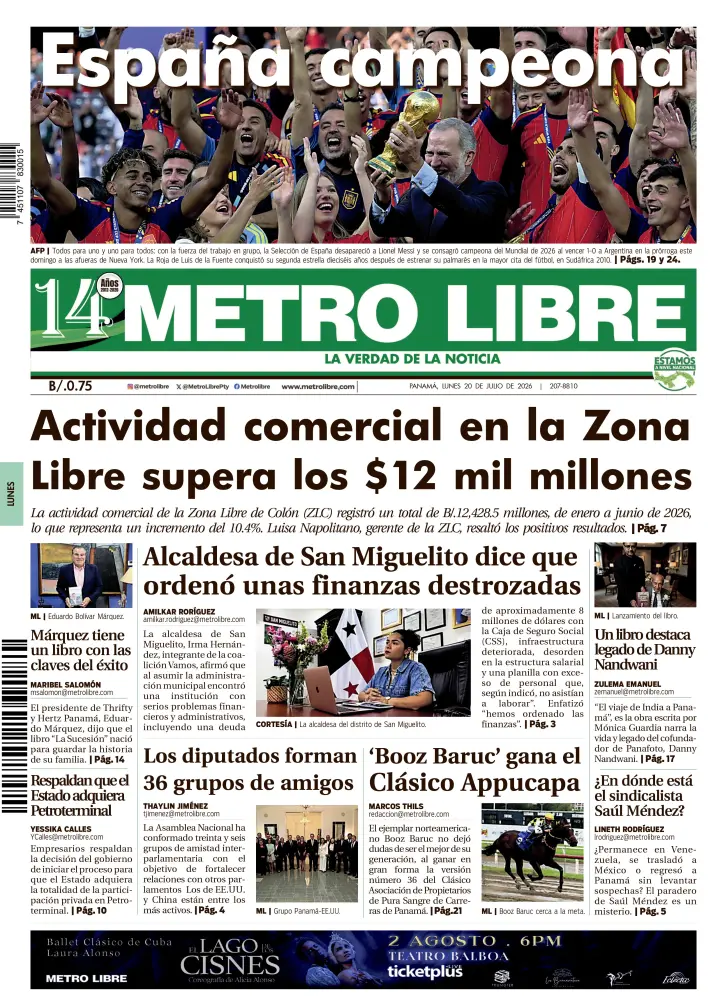 Portada del 20 de julio de 2026