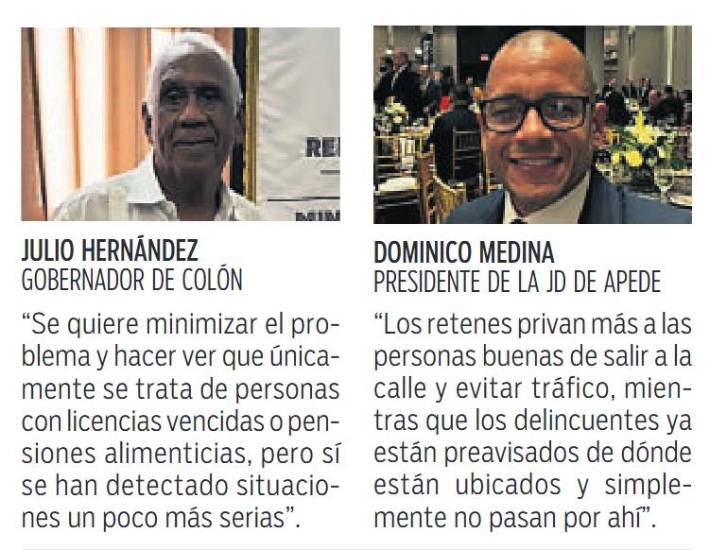 $!Defienden la efectividad de los retenes en la provincia de Colón