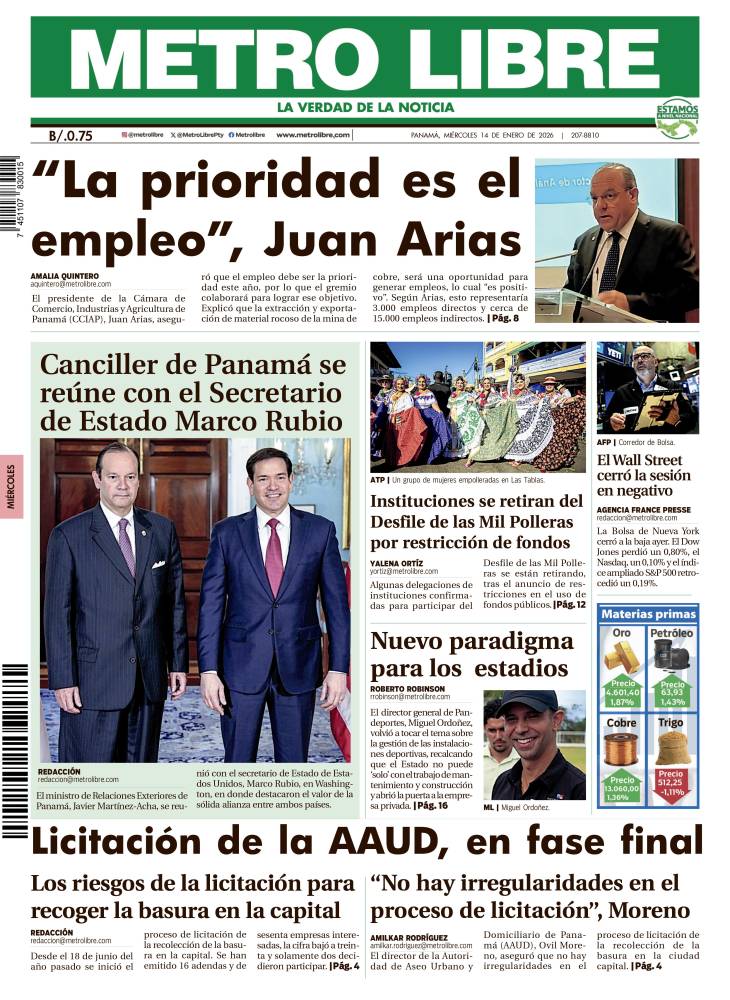 Portada del 14 de enero de 2026