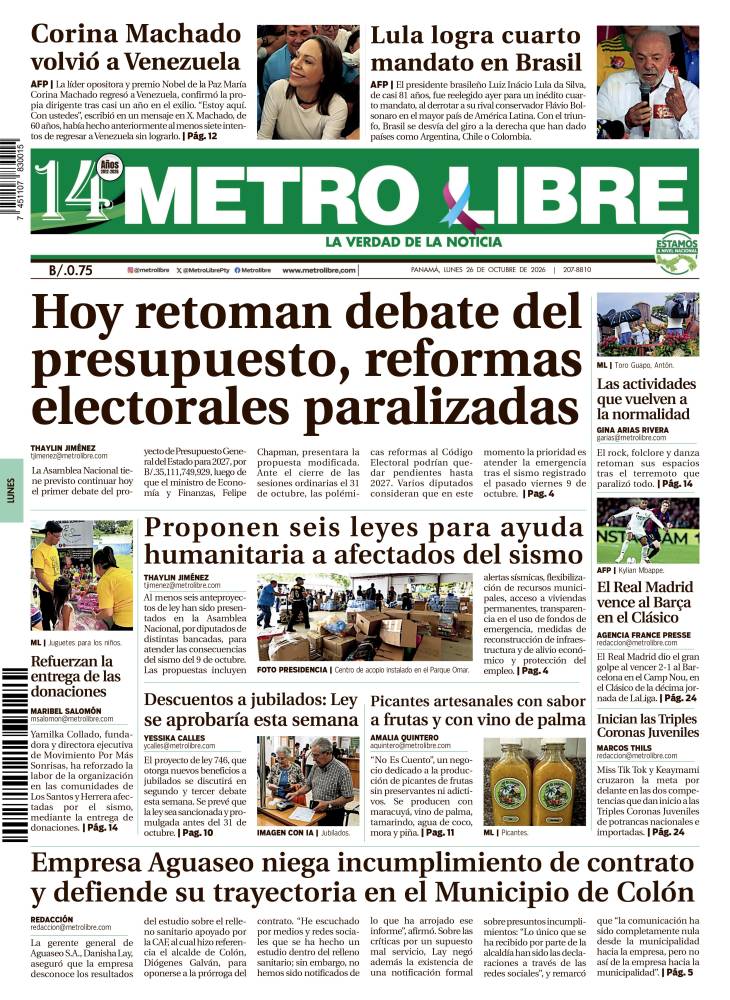Portada del 26 de octubre de 2026