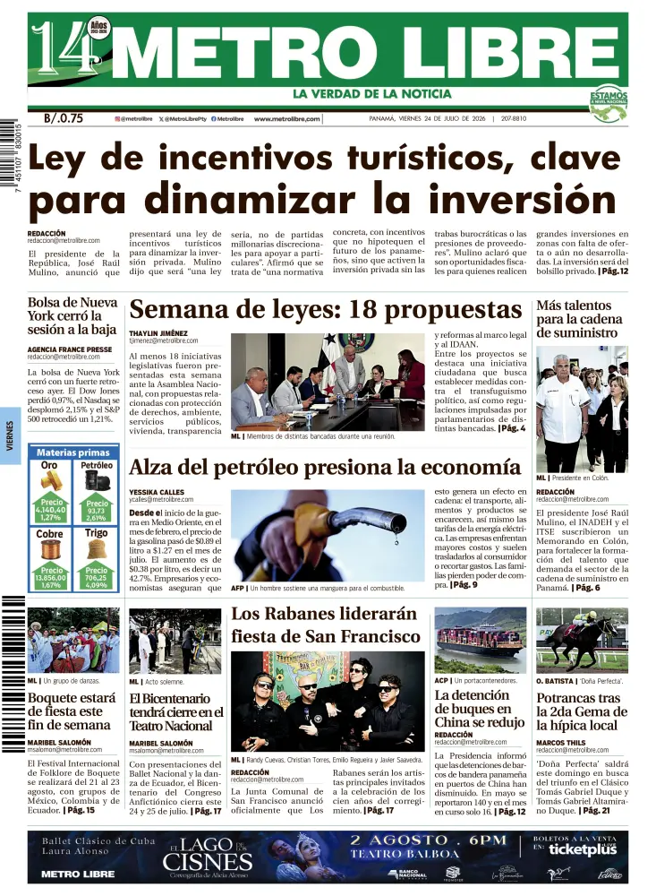 Portada del 24 de julio de 2026