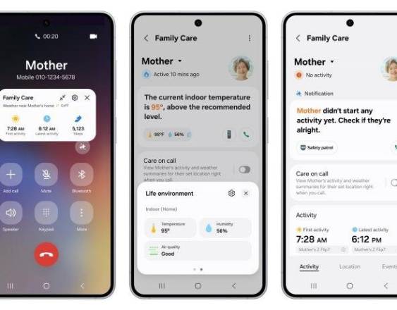 Aplicación 'Family Care' de Samsung.