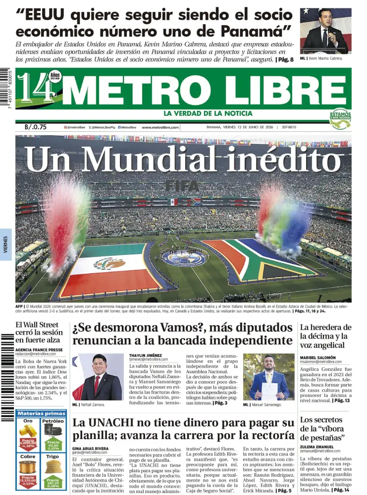 Portada del 12 de junio de 2026