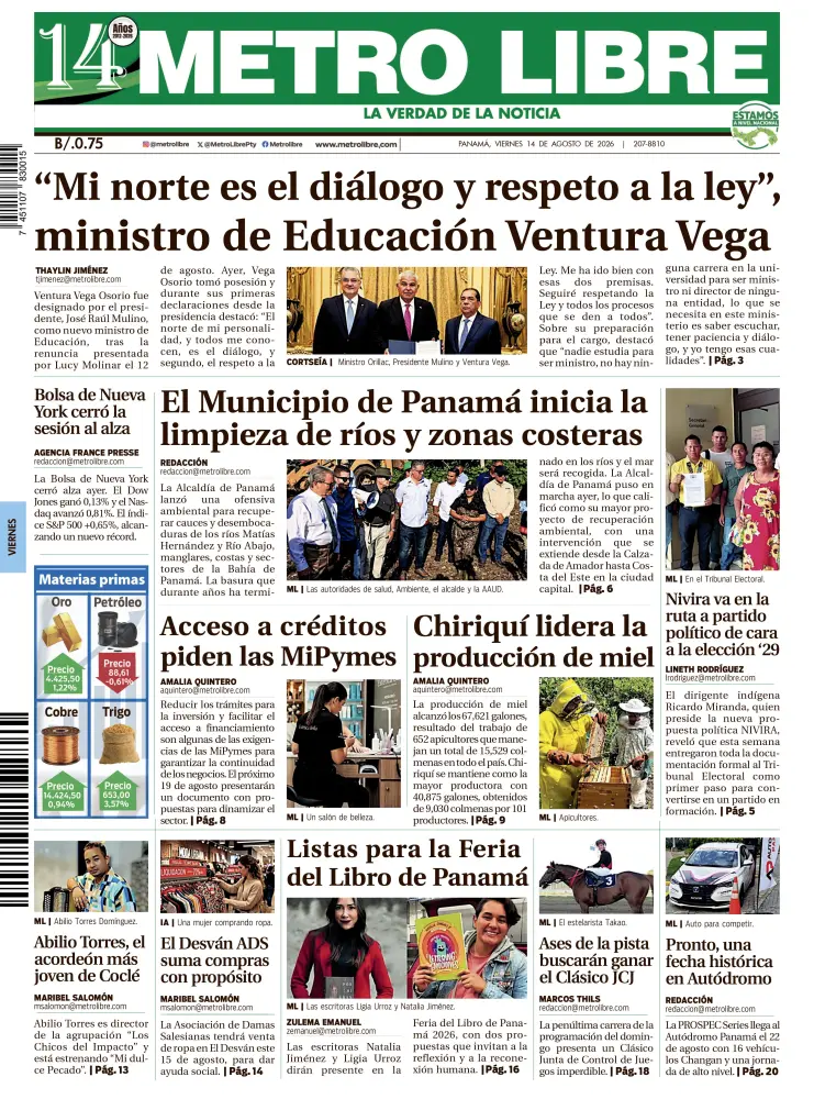 Portada del 14 de agosto de 2026
