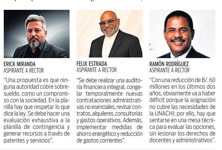 $!Candidatos a la rectoría de la Unachi proponen eliminar sobresueldos tras la crisis