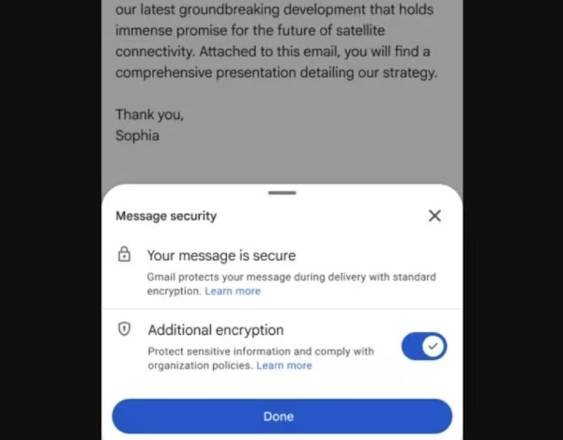 Europa Press | Correo electrónico encriptado en la app de Gmail para móvil.