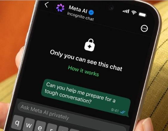 Chat de incógnito con Meta AI.