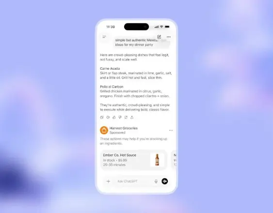 Así quedarán los anuncios en ChatGPT.