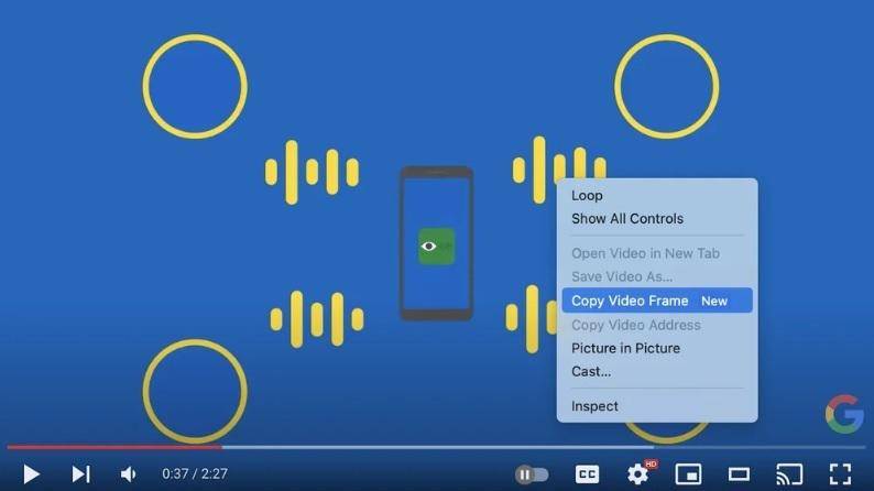 Google Chrome permite copiar un fotograma de un vídeo