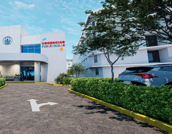 ML | Maqueta de la fachada de Urgencias Pedriátricas.