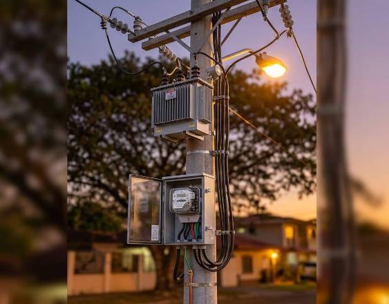 IA | Cajillas de electricidad sobre algunos postes de luz.