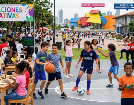 generada con IA | Niños y jóvenes disfrutan de las variadas actividades culturales, deportivas y educativas que están programadas para los días de las vacaciones escolares en Panamá.